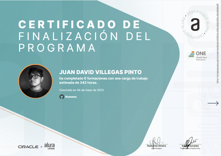 certificado de finalizacion formacion FrontEnd