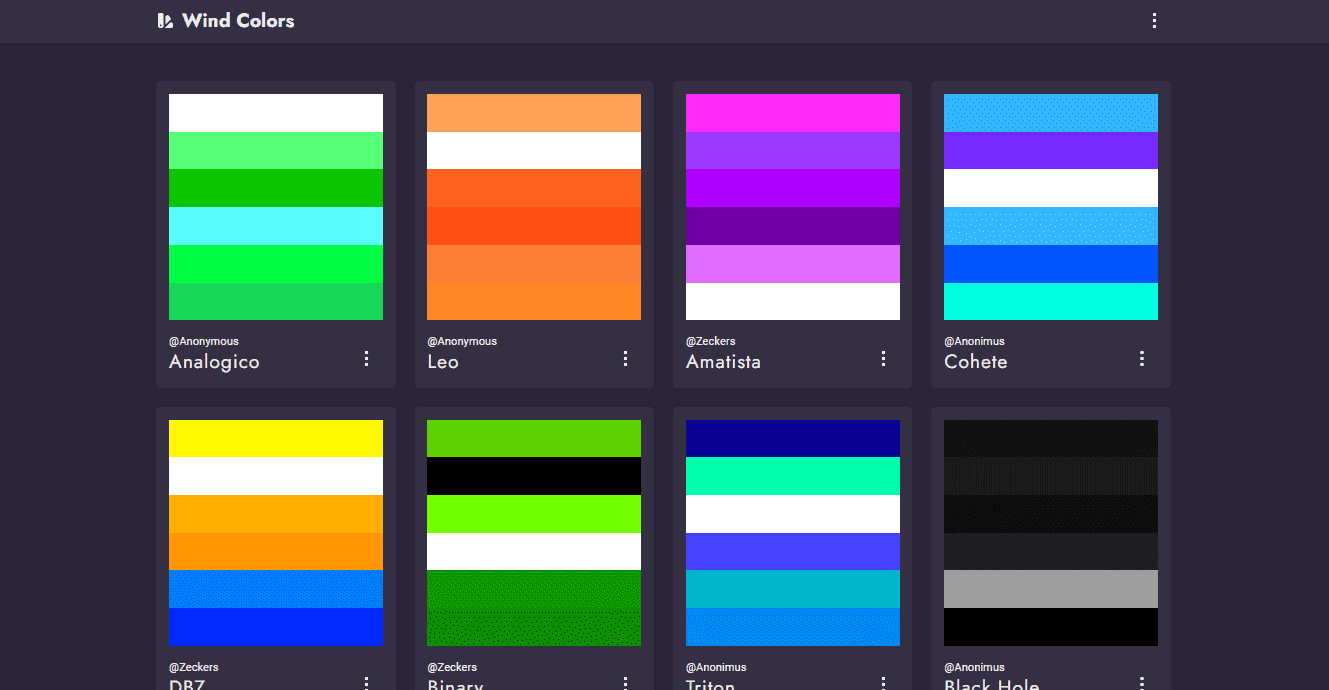wind colors web screen